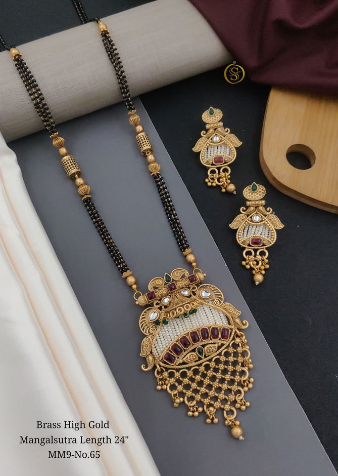 Brass High Gold Plated Wedding Wear Mangalsutra 4 Wholesale Online
